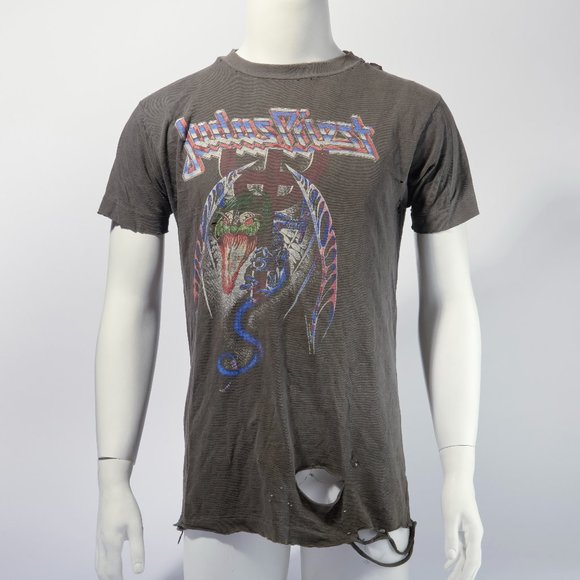 Judas Priest Original Vintage 1991 Painkiller Thrashed Tour T-Shirt Metal Size L - Picture 1 of 13